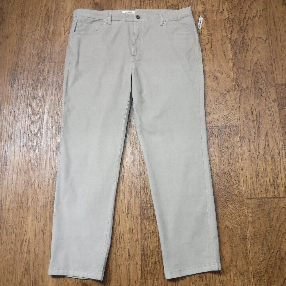 Goodthreads Light Khaki Brown Color Flat Front Slim Corduroy Long Pant